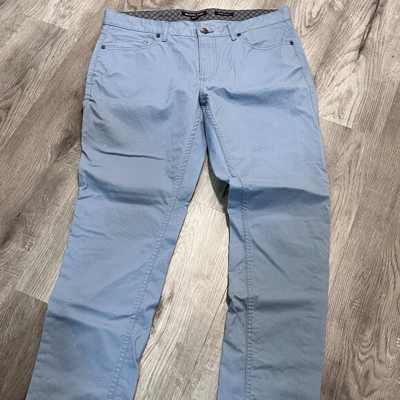 Micheal Kors Cotton Blend Parker Slim Fit Baby Pale Blue Men's Pants 34 X 32 - Picture 1 of 6